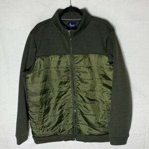 Levano Green Zip Front Mock Neck Lightweight Activewear Jacket 3XL